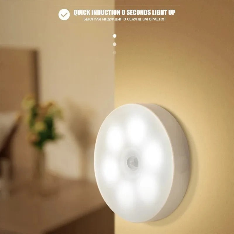 USB Rechargeable Motion Sensor LED Night Light – Wireless Magnetic Closet Light for Kitchen, Cabinet, Wardrobe, Staircase & Hallway
