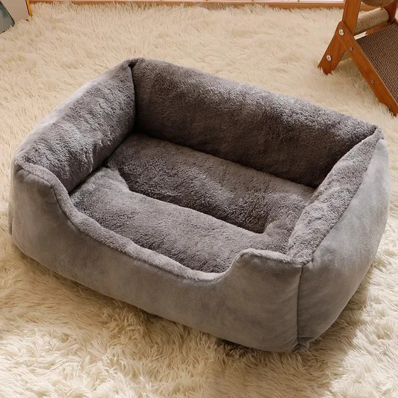 Cozy Plush Cat Bed House with Soft Cushion – Warm Sleeping Basket for Indoor Cats, Kittens & Small Dogs, Winter Pet Nest