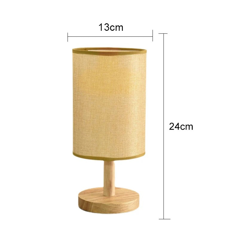 LED Table Lamp | Simple Style Dimmable USB Night Light with Fabric Lampshade