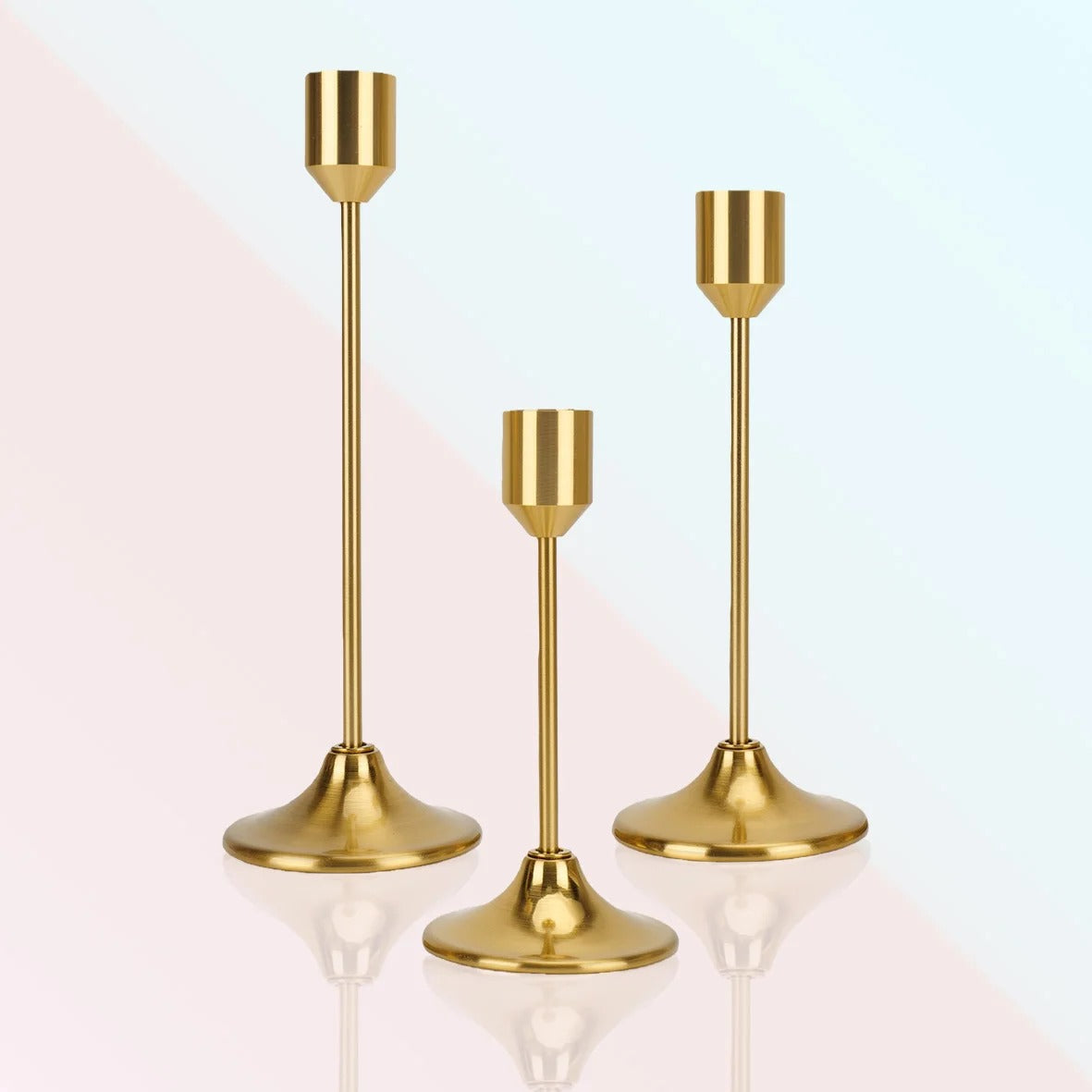 Classic Bullet Head Taper Candle Holder Set – Modern Metal Candlestick Holders for Taper Candles, Pillar Candle Stand, Decorative Candle Holders for Dining Table, Wedding Centerpiece, Mantel, Fireplace, Living Room, Home Decor & Housewarming Gift
