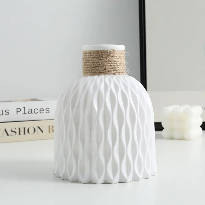 1Pc Nordic Water Ripple Plastic Vase Simple and Creative Living Room Flower Arrangement Decoration DIY