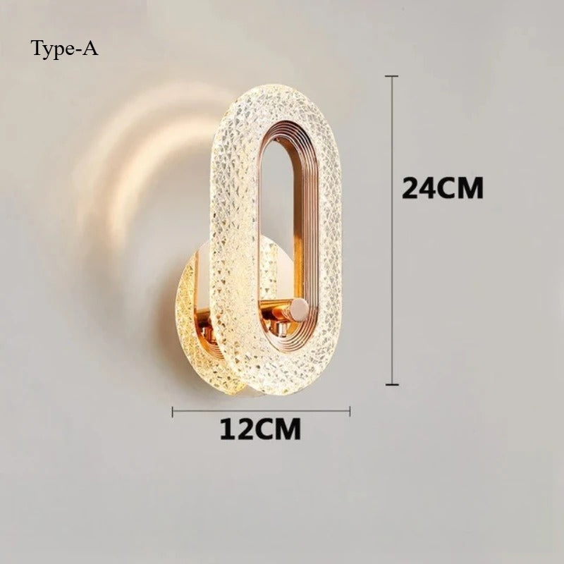Modern Nordic LED Wall Lamp – Luxury Iron & Acrylic Wall Sconce for Bedroom, Living Room, Hallway, Bedside & Home Decor