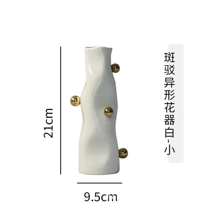 Geometric Resin Flower Vase – Modern Irregular Sphere Decorative Vase for Artificial Flowers, Pampas Grass, Living Room, Bedroom & Office Decor
