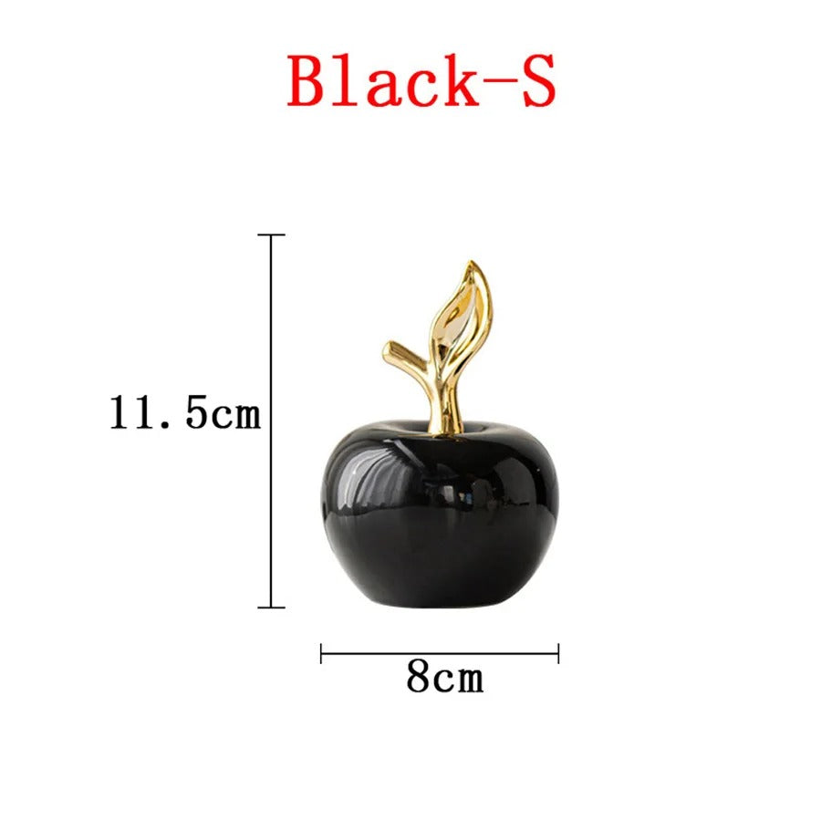 Luxury Gold Apple Resin Figurine – Modern Decorative Fruit Statue for Living Room, Office, Shelf, Coffee Table & Home Decor