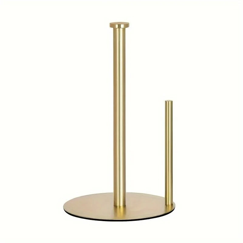 Stainless Steel Paper Towel Holder for Kitchen Countertop – Heavy-Duty Weighted Base Roll Dispenser, Freestanding No-Drill Paper Towel Stand for Bathroom, Dining Table & Kitchen Organization
