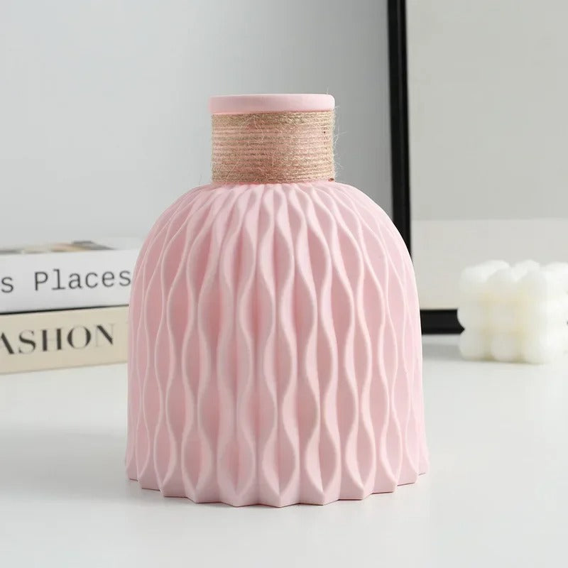 1Pc Nordic Water Ripple Plastic Vase Simple and Creative Living Room Flower Arrangement Decoration DIY