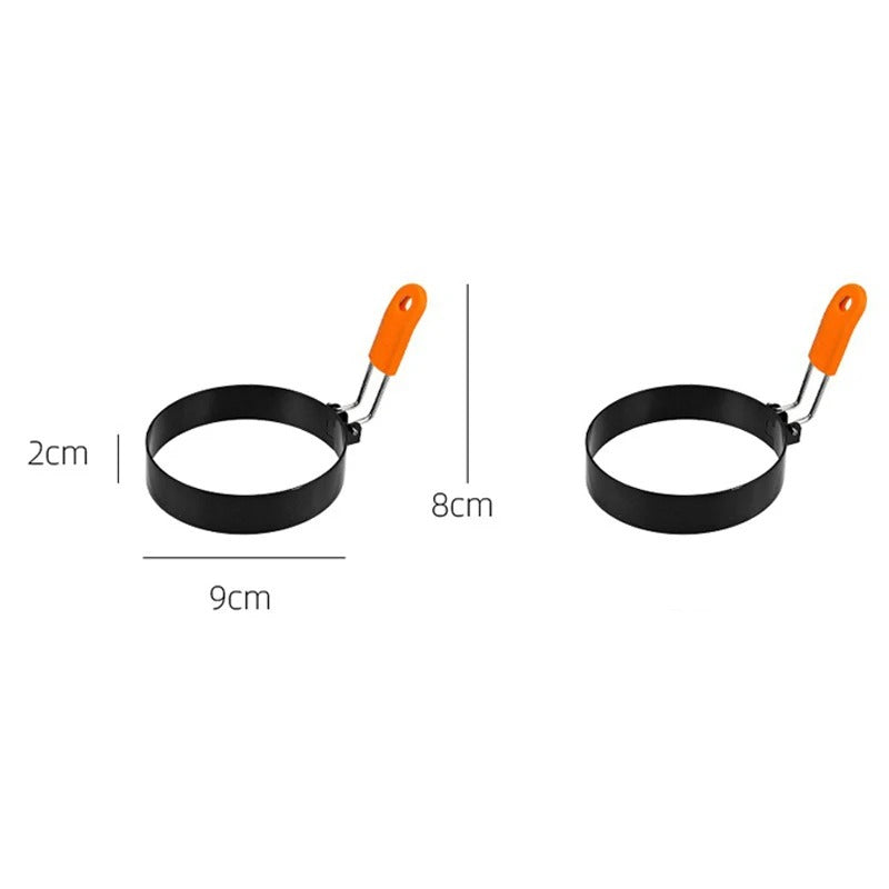 Stainless Steel Fried Egg Ring with Heat-Resistant Silicone Handle – Non-Stick Egg Mold for Perfect Fried Eggs, Pancakes, Omelets, Breakfast Sandwiches & Cooking