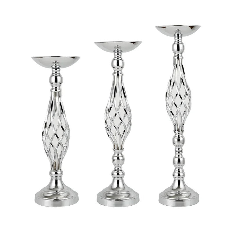 Modern Luxury Gold Twisted Metal Candlestick Holder with Flower Vase – Decorative Iron Candle Stand for Taper Candles, Wedding Table Centerpiece, Living Room, Bedroom, Dining Table, Home Decoration & Gift