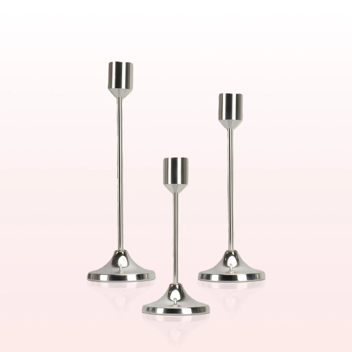 Classic Bullet Head Taper Candle Holder Set – Modern Metal Candlestick Holders for Taper Candles, Pillar Candle Stand, Decorative Candle Holders for Dining Table, Wedding Centerpiece, Mantel, Fireplace, Living Room, Home Decor & Housewarming Gift
