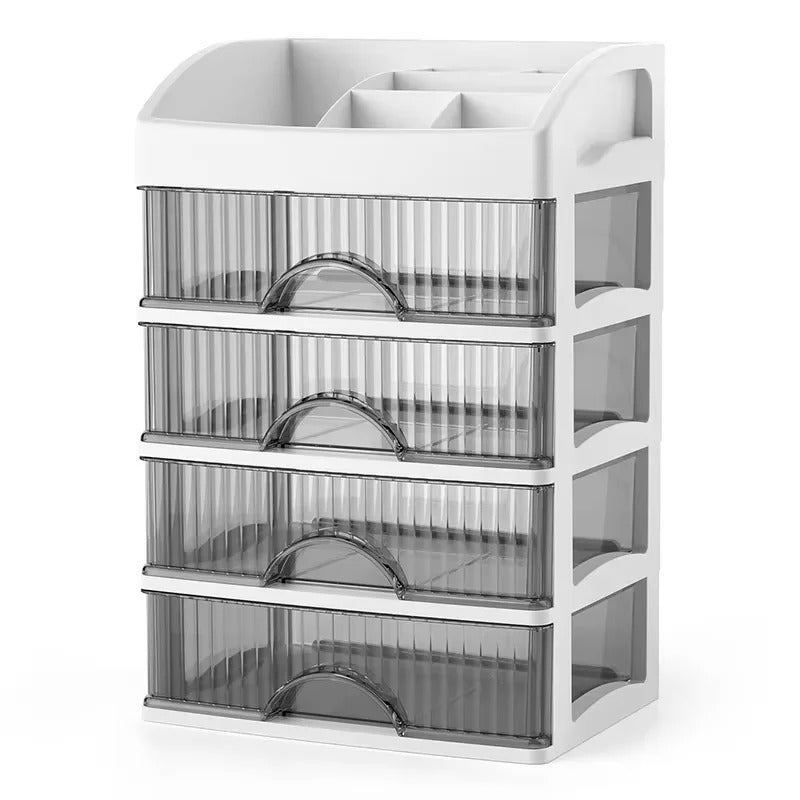 Large Clear Acrylic Makeup Organizer with Drawers | Cosmetic Storage Organizer | Skincare Organizer | Vanity Counter Organizer | Makeup & Lipstick Holder | Bathroom Counter Storage | Beauty Organizer with Dustproof Drawers
